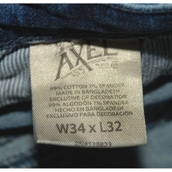 TX AXEL Mens Dark Wash Blue Jeans Size 34X32 Slim Boot Cut Western Casual - Picture 10 of 11